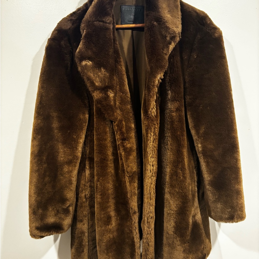 All Saints Rich Brown Teddy Jacket